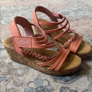 Blowfish Coral Wedge Sandals